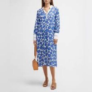 Harshman Ciel Polka-Dot Raglan-Sleeve Midi Dress NWT SMALL MSRP $294